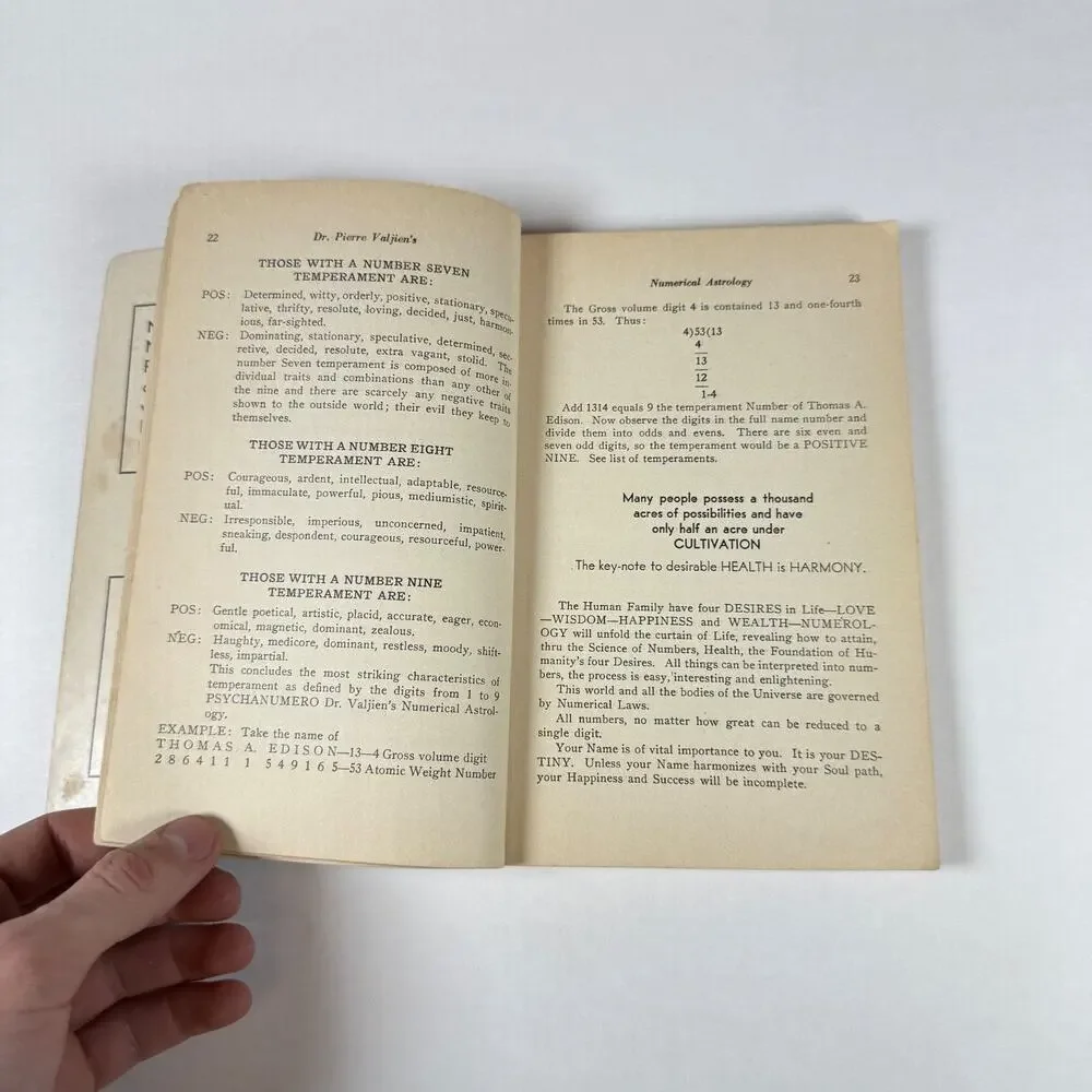 Numerical Astrology by Dr. Pierre Valjien 1932 Vintage book softcover VERY RARE